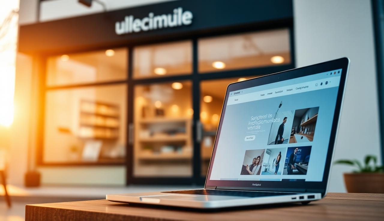 Vitrine d'entreprise locale au Québec avec un site web moderne sur ordinateur portable